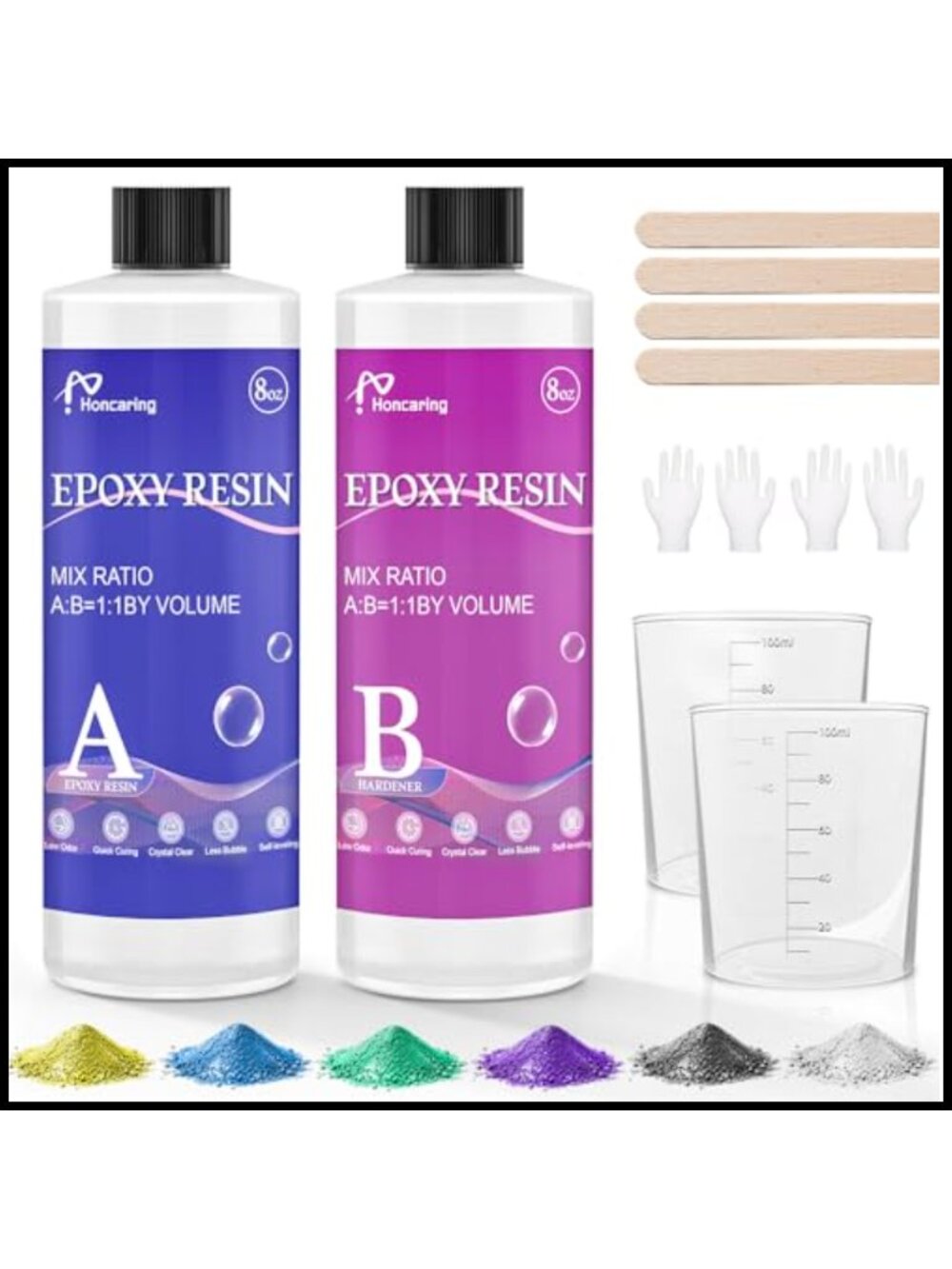 16OZ Epoxy Resin Kit Crystal Clear Fast Curing 1:1 Mix for Casting Coating